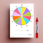 ساعت آموزشی ریاضی دوم ابتدایی با اعداد فارسی مناسب لمینت