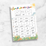 فایل پی دی اف جدول نشانه‌های فارسی اول ابتدایی