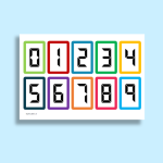 فایل پی دی اف فلش کارت اعداد دیجیتال طرح ۱ - مناسب چاپ و لمینت