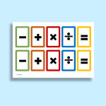 فایل فلش کارت ۴ عملیات اصلی ریاضی مناسب چاپ و لمینت